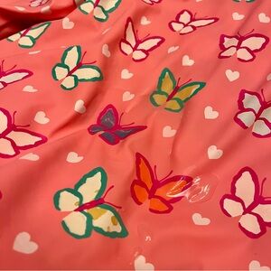 Hatley Coral Raincoat with Butterfly and Heart Design